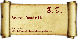 Becht Dominik névjegykártya
